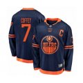 Edmonton Oilers #7 Paul Coffey Authentic Navy Blue Alternate Fanatics Branded Breakaway Hockey Jersey