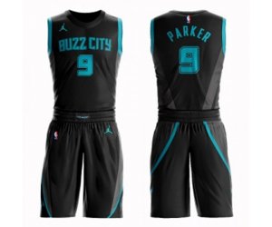 Charlotte Hornets #9 Tony Parker Authentic Black Basketball Suit Jersey - City Edition