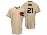 Chicago Cubs #21 Sammy Sosa Replica Cream Cooperstown Throwback MLB Jersey