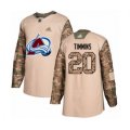Colorado Avalanche #20 Conor Timmins Authentic Camo Veterans Day Practice Hockey Jersey