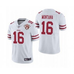 San Francisco 49ers #16 Joe Montana White 2021 75th Anniversary Vapor Untouchable Limited Jersey