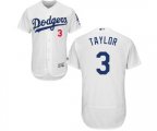 Los Angeles Dodgers #3 Chris Taylor White Flexbase Authentic Collection MLB Jersey