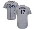 Tampa Bay Rays #17 Austin Meadows Grey Road Flex Base Authentic Collection Baseball Jersey
