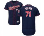 Minnesota Twins Sean Poppen Authentic Navy Blue Alternate Flex Base Authentic Collection Baseball Player Jersey