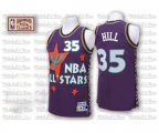 Detroit Pistons #35 Grant Hill Authentic Purple 1995 All Star Throwback Basketball Jersey