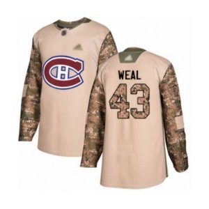 Montreal Canadiens #43 Jordan Weal Authentic Camo Veterans Day Practice Hockey Jersey