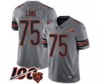 Chicago Bears #75 Kyle Long Limited Silver Inverted Legend 100th Season Football Jersey