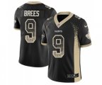 New Orleans Saints #9 Drew Brees Limited Black Rush Drift Fashion Football Jersey