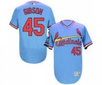 St. Louis Cardinals #45 Bob Gibson Light Blue Flexbase Authentic Collection Cooperstown Baseball Jersey