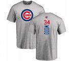 MLB Nike Chicago Cubs #34 Kerry Wood Ash Backer T-Shirt