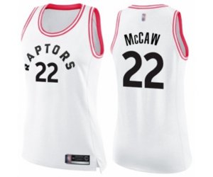 Women\'s Toronto Raptors #22 Patrick McCaw Swingman White Pink Fashion Basketball Jersey