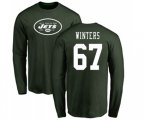 New York Jets #67 Brian Winters Green Name & Number Logo Long Sleeve T-Shirt