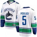 Vancouver Canucks #5 Derrick Pouliot Fanatics Branded White Away Breakaway NHL Jersey