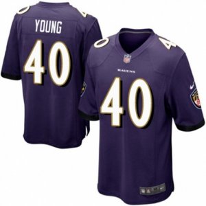 Baltimore Ravens #40 Kenny Young Game Purple Team Color NFL Jersey