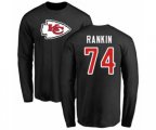 Kansas City Chiefs #74 Martinas Rankin Black Name & Number Logo Long Sleeve T-Shirt