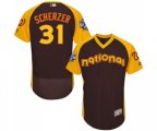 Washington Nationals #31 Max Scherzer Brown 2016 All-Star National League BP Authentic Collection Flex Base Baseball Jersey