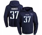 Tennessee Titans #37 Amani Hooker Navy Blue Name & Number Pullover Hoodie