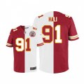 Kansas City Chiefs #91 Tamba Hali Elite Red White Split Fashion NFL Jersey