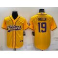 Minnesota Vikings #19 Adam Thielen Yellow With Patch Cool Base Stitched Baseball Jersey