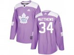 Toronto Maple Leafs #34 Auston Matthews Purple Authentic Fights Cancer Stitched NHL Jersey