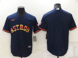 Houston Astros Blank Navy Blue Rainbow Stitched MLB Cool Base Nike Jersey