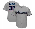 Miami Marlins #38 Jorge Alfaro Replica Grey Road Cool Base Baseball Jersey