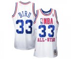 Boston Celtics #33 Larry Bird Authentic White 1990 All Star Throwback Basketball Jersey