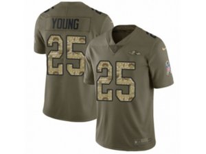 Baltimore Ravens #25 Tavon Young Limited Olive Camo Salute to Service NFL Jersey