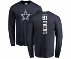 Dallas Cowboys #81 Terrell Owens Navy Blue Backer Long Sleeve T-Shirt