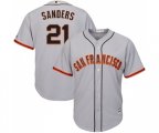 San Francisco Giants #21 Deion Sanders Replica Grey Road Cool Base Baseball Jersey