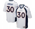 Denver Broncos #30 Phillip Lindsay Game White Football Jersey