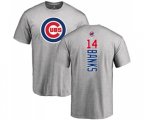 MLB Nike Chicago Cubs #14 Ernie Banks Ash Backer T-Shirt