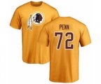 Washington Redskins #72 Donald Penn Gold Name & Number Logo T-Shirt