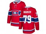 Montreal Canadiens #79 Andrei Markov Red Home Authentic Stitched NHL Jersey