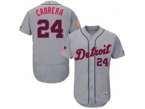 Detroit Tigers #24 Miguel Cabrera Grey Fashion Stars & Stripes Flex Base MLB Jersey