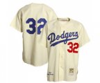 Los Angeles Dodgers #32 Sandy Koufax Replica Cream Throwback Baseball Jersey