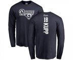 Los Angeles Rams #18 Cooper Kupp Navy Blue Backer Long Sleeve T-Shirt