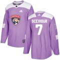 Florida Panthers #7 Colton Sceviour Authentic Purple Fights Cancer Practice NHL Jersey