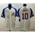 Atlanta Braves #10 Chipper Jones Number White 2023 City Connect Cool Base Stitched Jerseys