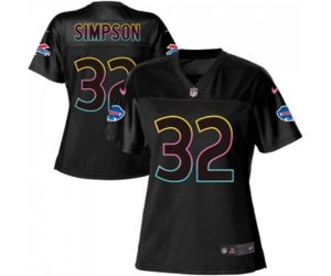 Women Buffalo Bills #32 O. J. Simpson Game Black Fashion Football Jersey