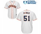 Houston Astros Cionel Perez Replica White Home Cool Base Baseball Player Jersey