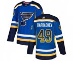 Adidas St. Louis Blues #49 Ivan Barbashev Authentic Blue Drift Fashion NHL Jersey