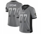 Oakland Raiders #77 Trent Brown Limited Gray Rush Drift Fashion Football Jersey