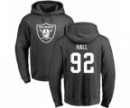 Oakland Raiders #92 P.J. Hall Ash One Color Pullover Hoodie