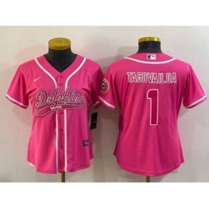 Women New Orleans Saints #41 Alvin Kamara Pink With Patch Cool Base Stitched Baseball Jersey
