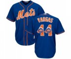 New York Mets #44 Jason Vargas Authentic Royal Blue Team Logo Fashion Cool Base Baseball Jersey