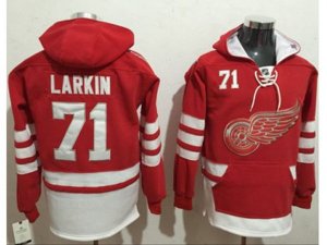 Detroit Red Wings #71 Dylan Larkin Red Name & Number Pullover NHL Hoodie