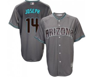 Arizona Diamondbacks #14 Caleb Joseph Replica Gray Turquoise Cool Base Baseball Jersey