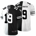 Pittsburgh Steelers #19 JuJu Smith-Schuster Black White Limited Split Fashion Football Jersey