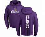 Minnesota Vikings #61 Brett Jones Purple Backer Pullover Hoodie